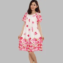 Plus Size Nightgowns For Women Long Cartoon Girls Nightshirts Nightdress Cotton And Silk Sleepshirt Summer Dressing Gowns E0021