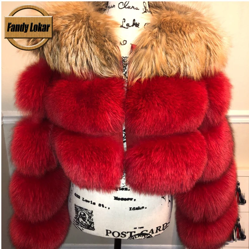 Fandy lokar шуба из натурального Лисьего меха женские зимние модные теплые шубы из натурального Лисьего меха пальто женский натуральный жакет из меха RFC101