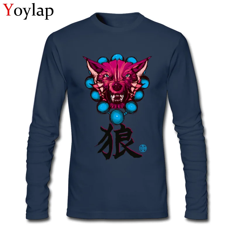 Design T Shirts Slim Fit Crew Neck Okami All Cotton Student Tops Shirt Printed On Long Sleeve Sweatshirts Top Quality Okami navy