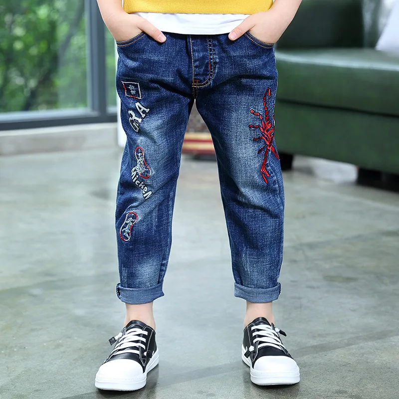 Ultima Moda Jeans per il Ragazzo Ricamo Blu Denim Dei Pantaloni Del Ragazzo  Pantaloni 2017 Vestiti del bambino Per 3 4 6 8 10 12 Anni di Età RKP175027| jeans for boys|jeans fashionchildren jeans for boys - AliExpress