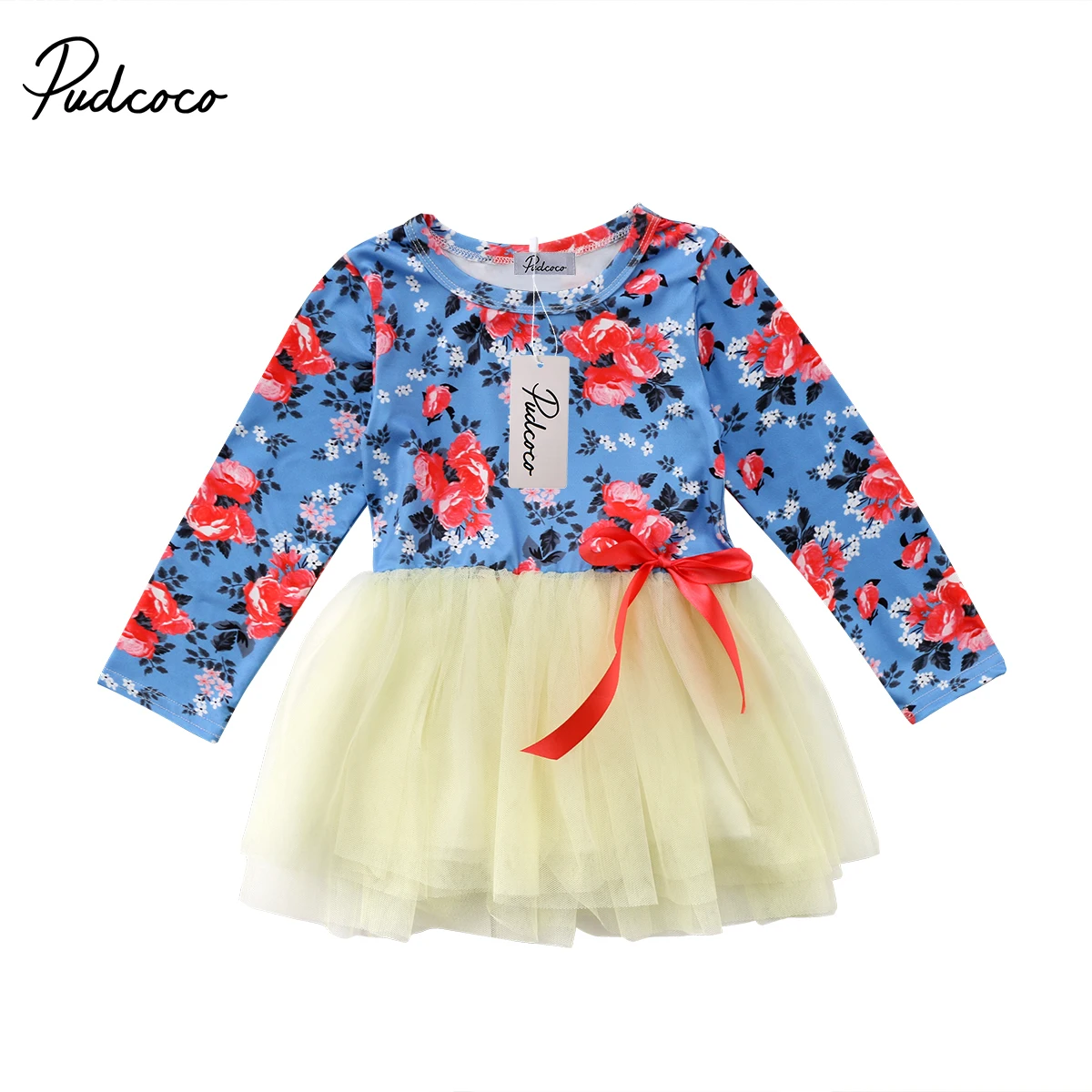 Fashion Newborn Kid Baby Girl Flower Cute Bow Dress Princess Cotton ...