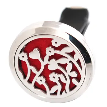 

10pcs New Style Flower 30mm Diffuser 316 Stainless Steel Car Aroma Locket Essential Oil Car Diffuser Locket Free 50Pcs Pads