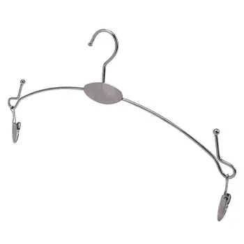 

5pcs/Pack Coat Hanger Sturdy Stainless Steel Curving Tip Coathanger Clothes Hanger Clothes Clips For Underwear Panties Brassiere