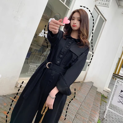black jumpsuit Хлопковый розовый красный зеленый комбинезон женский однобортный Свободный комбинезон размера плюс брюки карго комбинезон - Цвет: black jumpsuit