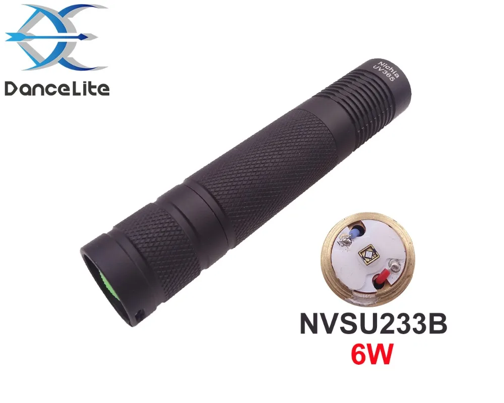 Dancelite S9 Nichia UV 365nm 6 W/3 W 1-MODE светодиодный фонарик Фонарь ультрафиолетового 365nm для обнаружения денег(УФ