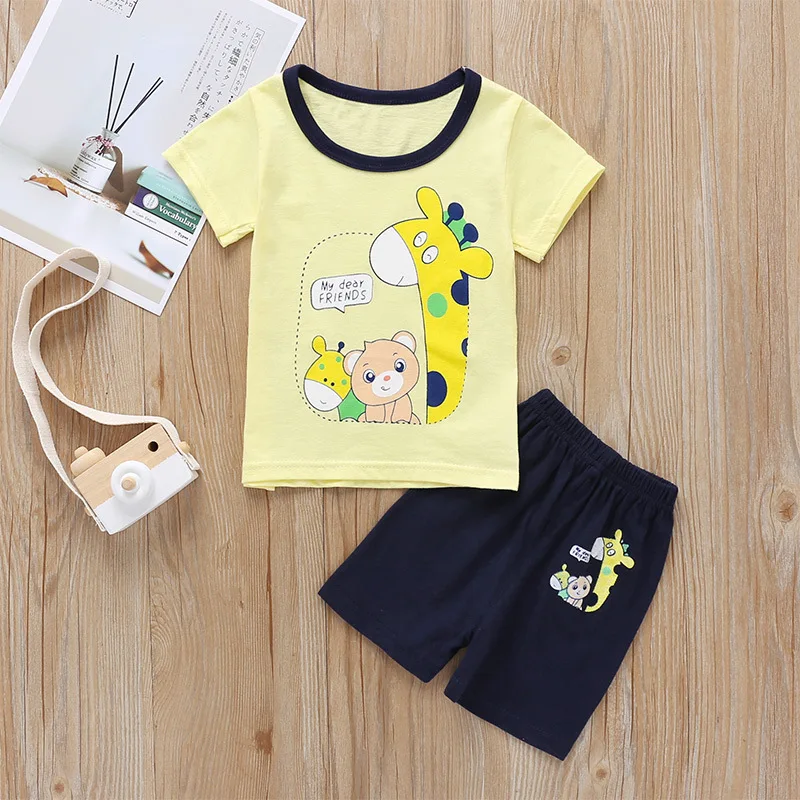 cartoon toddler boys summer clothes 2019 kids outfits short sleeve Tshirt+shorts children sets 2 pieces clothing boutique 2-5Y