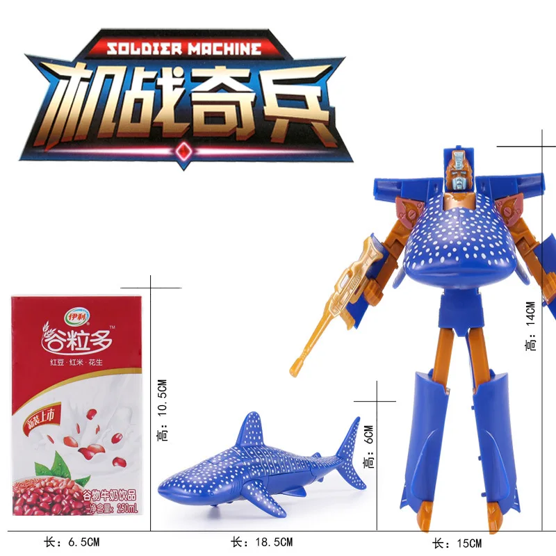 Ocean Park Great white shark animal deformation robot same souvenir shark puzzle robot toys Ocean Park Great white shark animal deformation robot same souvenir shark puzzle robot toys