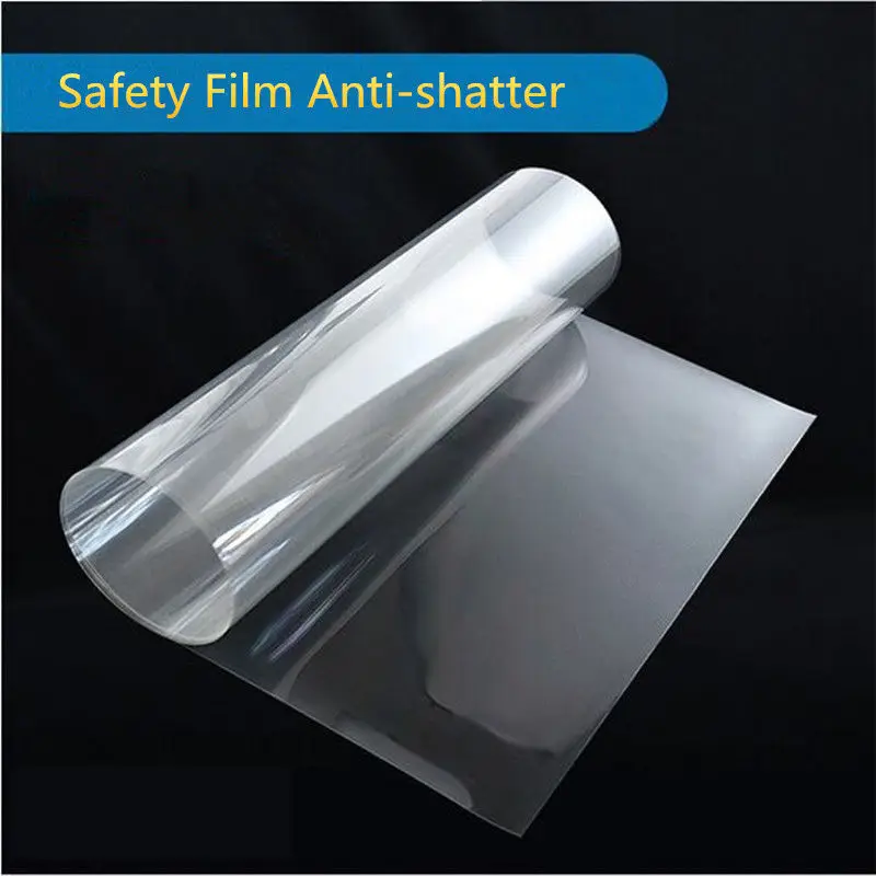 2mil 50cm500cm safety film transparent security glass protective tint film for publis places glass shatter-proof