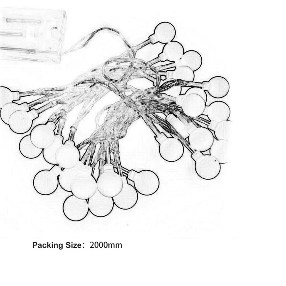 Светодиодные фонари 10 метров 100 огни маленькая шариковая струна с батареей световой короб светодиодные рождественские светильники, декор дома