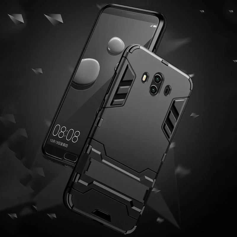 

YISHANGOU Armor TPU Hybrid 2 in 1 Stand Phone Case For Huawei Mate 10 Pro Soft TPU+PC Shockproof Cover For Huawei Mate 10 Lite