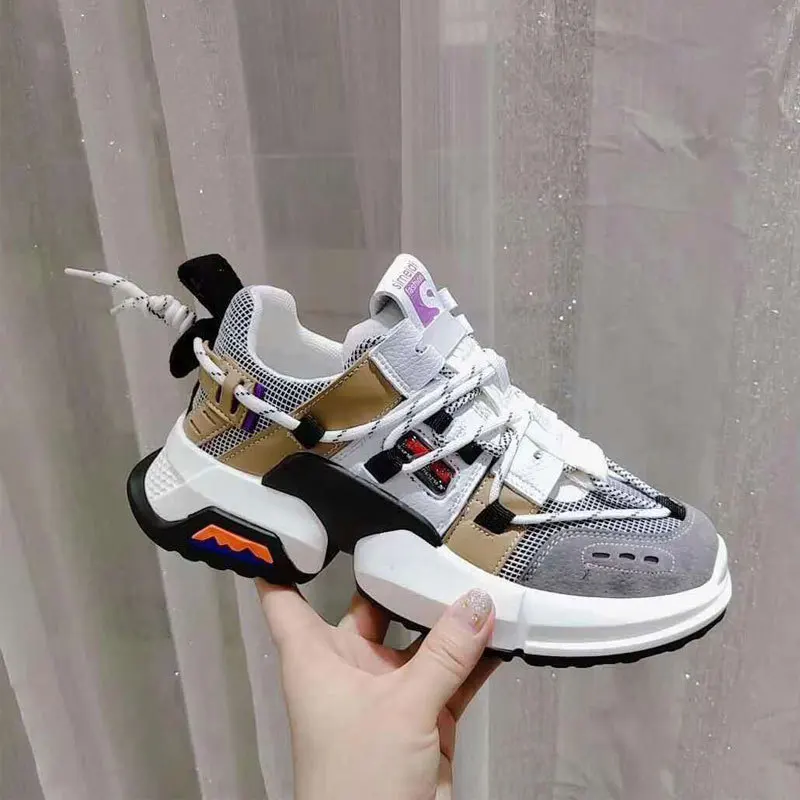 Autumn Fashion Kids Sport Sneakers Baby Girls Mesh Casual Sneakers Children Chunky Sneakers Boys Gray Brand Shoes Trainers