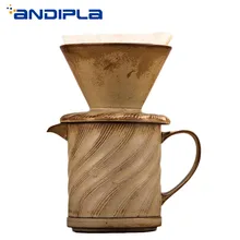 Винтажный Японский стиль, керамическая грубая керамика, кофейная чашка с фильтром, ручной фильтр для кофе, капельная кружка, кафе, кофе, чай, инструмент, аксессуары