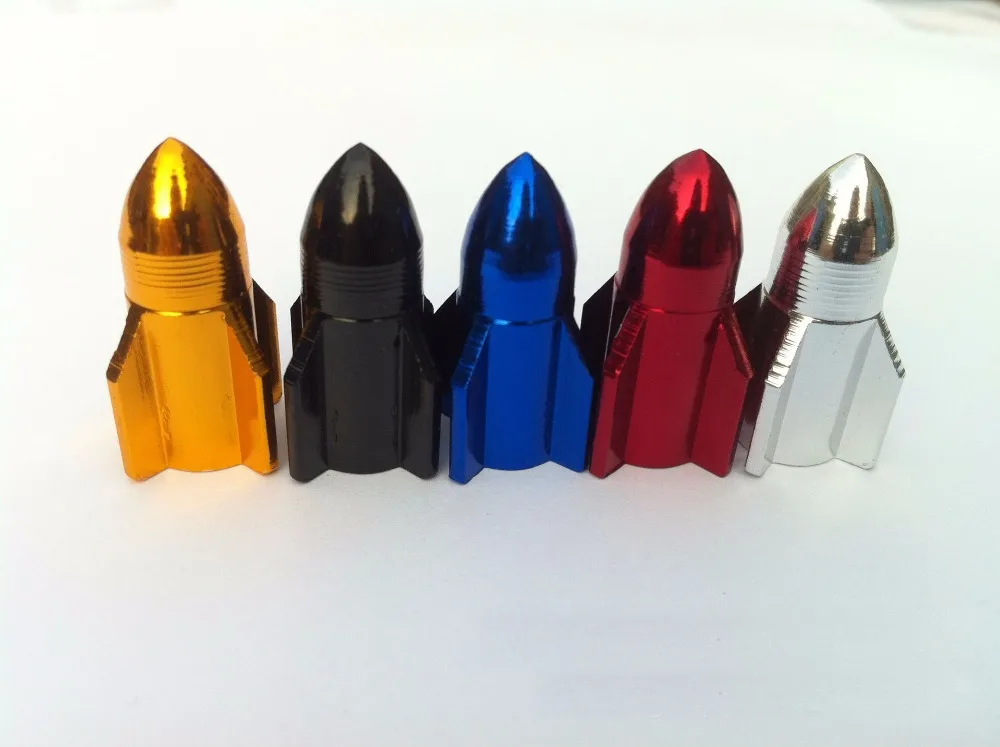 4x Rocket Shape Wheel Tyre Tire Valve Caps Stems Air Dust Cover for Car Bike New
