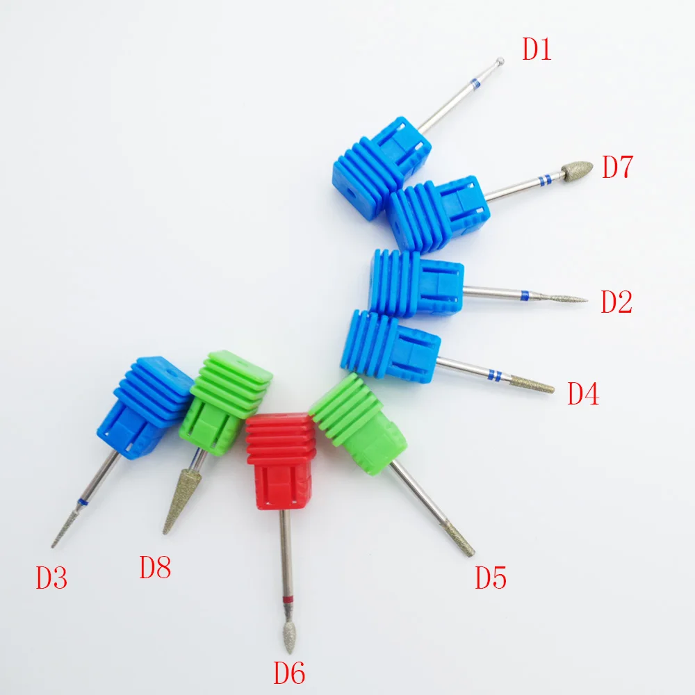 

8 Type Diamond Nail File Drill Bit Burr Milling Cutter Manicure Electric Nail Drill Machine Nail Accessory Bits Free Shipping