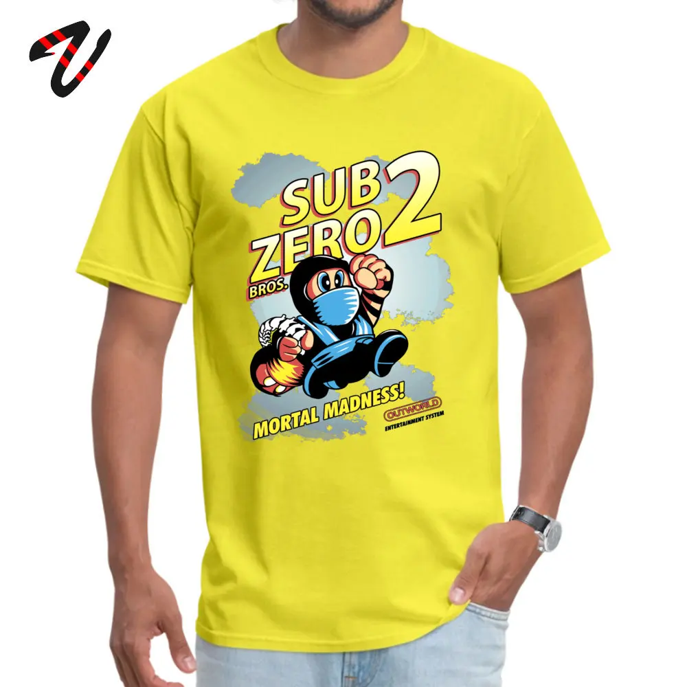  Custom Tees Slim Fit Short Sleeve Men T-shirts TpicOriginaltitle Custom NEW YEAR DAY Tee Shirts Round Collar Drop Shipping Super SubZero Bros. 2 -11131 yellow