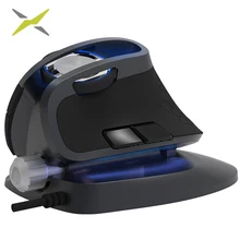 Delux M618X Проводная мышь Эргономичный вертикальный лазерный плетеный кабель для мыши регулируемый угол сплава шпиндель мышь офисный ноутбук