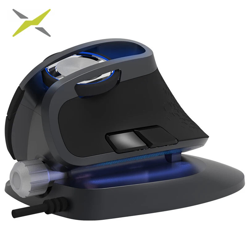 

Delux M618X wired mouse ergonomic vertical laser mouse Braided Cable Adjustable angle Alloy spindle mouse Office laptop