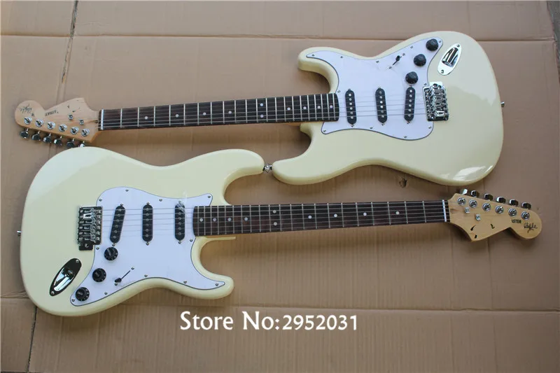 

6-String Electric Guitar,Milk White Color Body,Rosewood Fingerboard with 21 Frets,Scalloped Neck and can be Customized