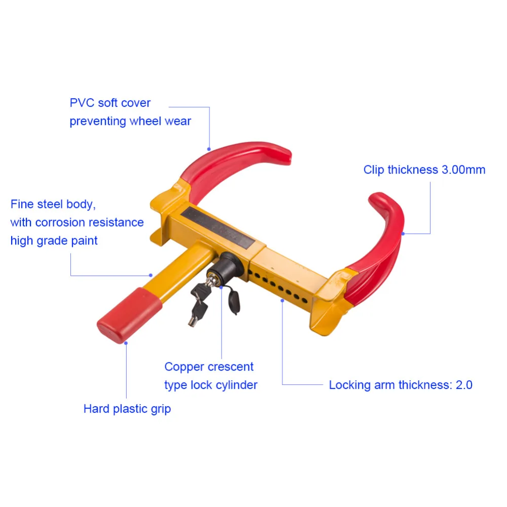 Автомобильный Грузовик замок для шин Противоугонный замок портативный Сверхмощный зажим для колес замок для шин коготь трейлер авто Универсальный фитинг автомобильные аксессуары