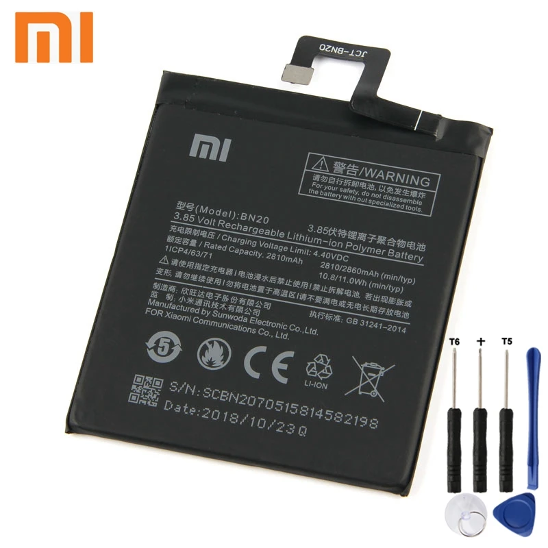 

Xiao Mi Xiaomi BN20 Phone Battery For Xiao mi 5C M5C 2860mAh BN20 Original Replacement Battery + Tool