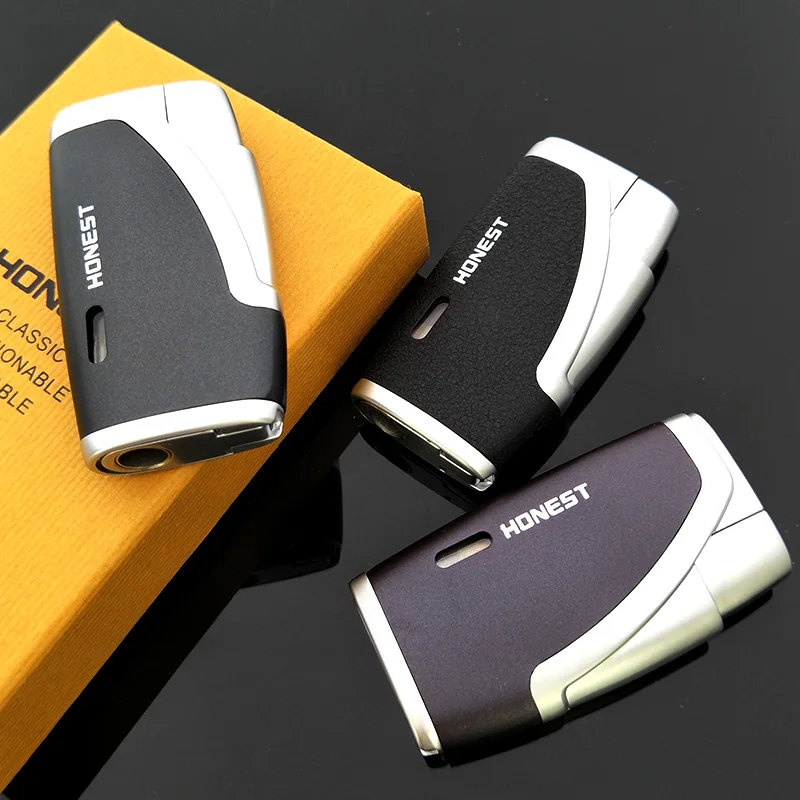 

Honest Double straight windproof creative gun lighters with cigar punch without gas fuel