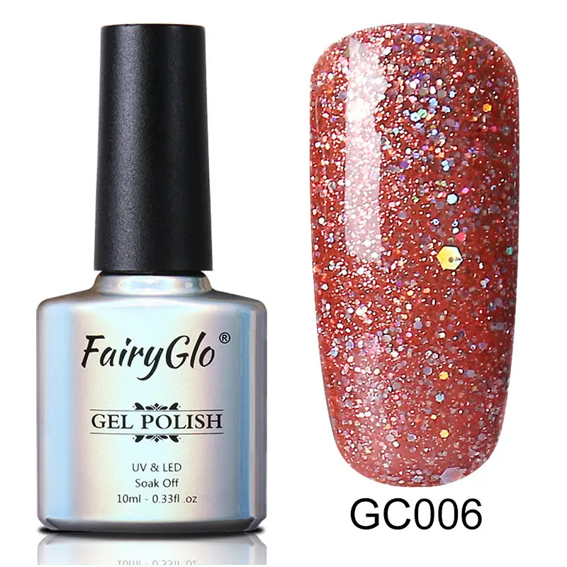 FairyGlo 10 мл УФ Блестящий Гель-лак для ногтей, блестящий Гель-лак, впитывающая полупостоянная краска, Гибридный Гель-лак Lucky Lak - Цвет: 006