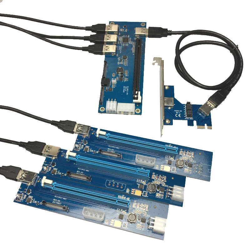 Rfvtgb Scheda di memoria PCIe da 1 a 4 PCI Express Riser Card ITX to esterno 4 slot PCI-E PCIe Port multiplier