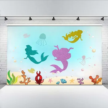 

Vinyl Photography Backdrops colorful Mermaid Scales Photo Booth Backgrounds Studio Kids baby Birthday Theme Party Backdrop
