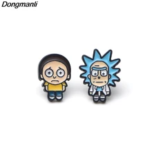 P2467 Dongmanli милые серьги-гвоздики Рик и Морти для женщин и детей, эмалевые серьги, ювелирные изделия, подарки для девочек, аксессуары
