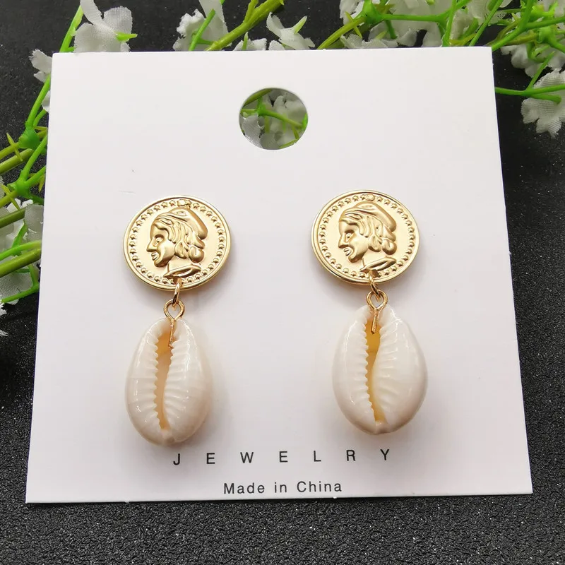 JCYMONG Newest Design Sea Shell Earrings FOr Women Bohemain Ocean Natural Shell Cowrie Statement Earring 2019 Beach Jewelry Gift - Image 6