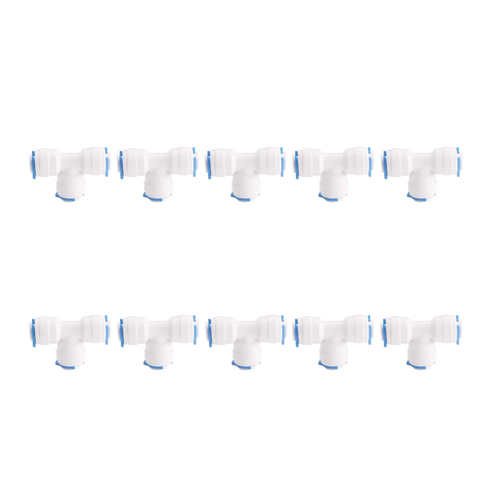 

10pcs 1/4" Male Tee Union Quick Connector Fitting Water Reverse Osmosis Filter
