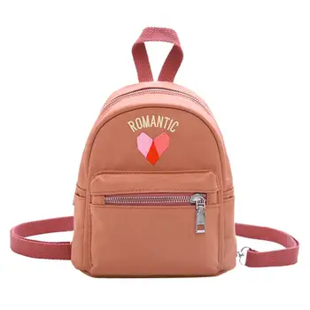

2019 New Backpack Mini Heart Pattern Women Travel Backpack Candy Color Student School Shoulder Bag Teenager Girls Female Mochila