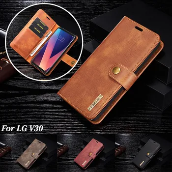 

DG.MING Luxury Leather Wallet Case for LG V30 V20 G6 Detachable Magnetic Flip Card Slot Cover for iPhone 6 6s 7 8 Plus X 5 5s SE