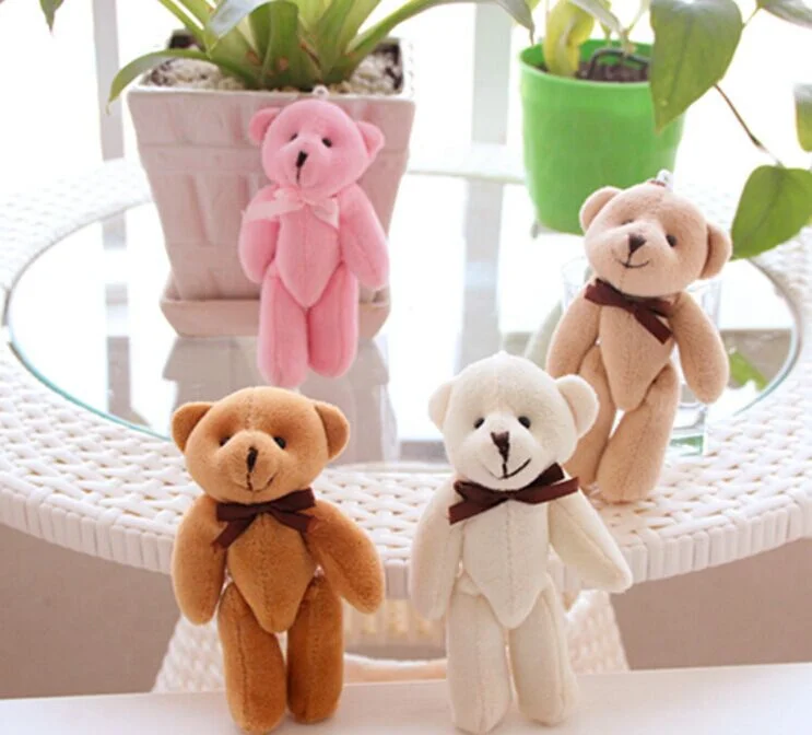 

Wedding Gift Bear Bouquet Decor DOLL TOY , 4Colors - Kawaii BIGGEST 13CM Joint Bowtie Bear Plush Stuffed TOY (with keychain)