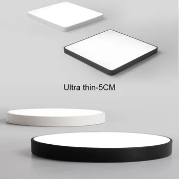 

Ultra-thin Practical 5cm LED Ceiling Lamps Iron Square Round Black/white Ceiling Lights for Living Room Bedroom Indoor Lighting