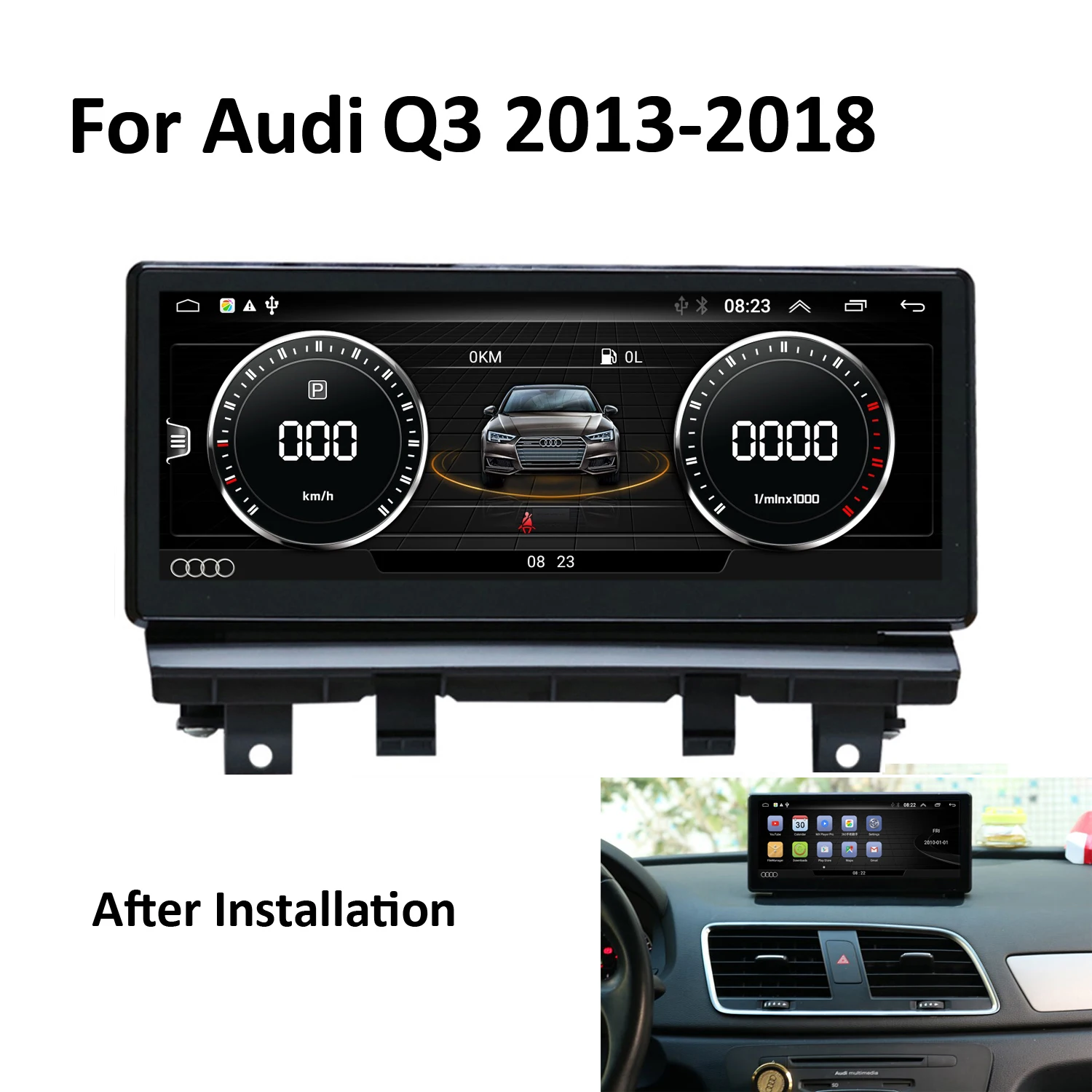 

COIKA 8.8" Android 8.1 System Car Multimedia Player For Audi Q3 2013-2018 IPS Screen GPS Google WIFI Phone Link BT SWC 2+32G RAM