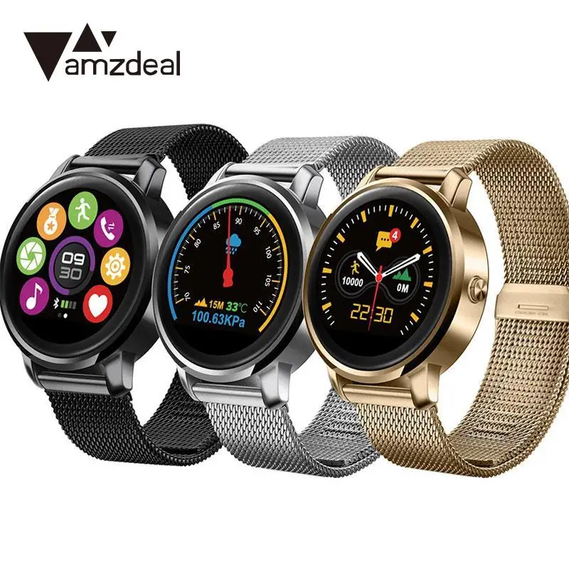 

Amzdeal Sport Bluetooth Phone IPS Heart Rate Monitoring Remote Controller Anti Lost Music Pedometer Fitness Tracker Smart Watch