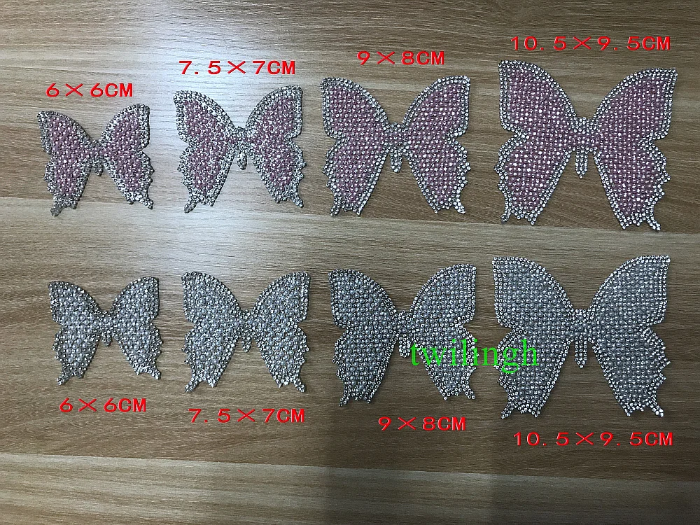 

1 Piece Rhinestone Butterfly Patches Hot Fix Rhinestone Motif Children Baby Suit Crystal Pearl Patch Applique For Baby Clothes