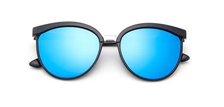 Кошачий глаз, солнцезащитные очки для женщин, брендовые, дизайнерские, модные, зеркальные, сексуальные, кошачий глаз, солнцезащитные очки для женщин, UV400, женские очки - Цвет линз: Синий