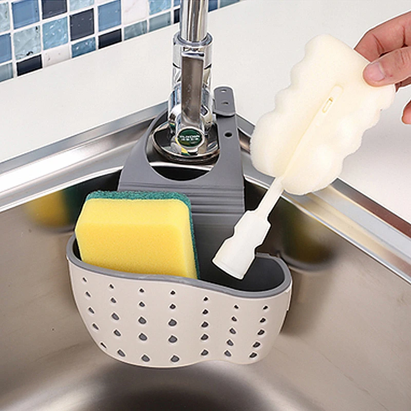 

Sale New 1PC Hot High Quality Kitchen Sink Storage Basket Hanging Leaky Shelf Sponge Holder Kitchen Organizing Hook