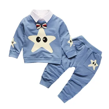 

Fashion Kids Baby Boys Girls Cotton Clothes Set Cartoon Star Pattern Sweatshirt Tops+Pants Trousers Autumn Spring SetA1