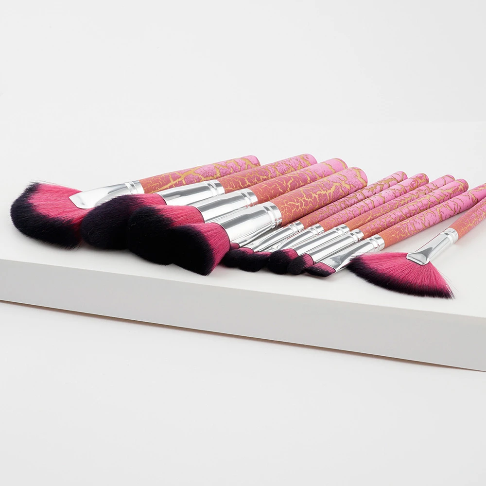 New 10Pcs Cosmetic Eyebrow Eyeshadow Brush Makeup Brush Sets Kits Tools (5)