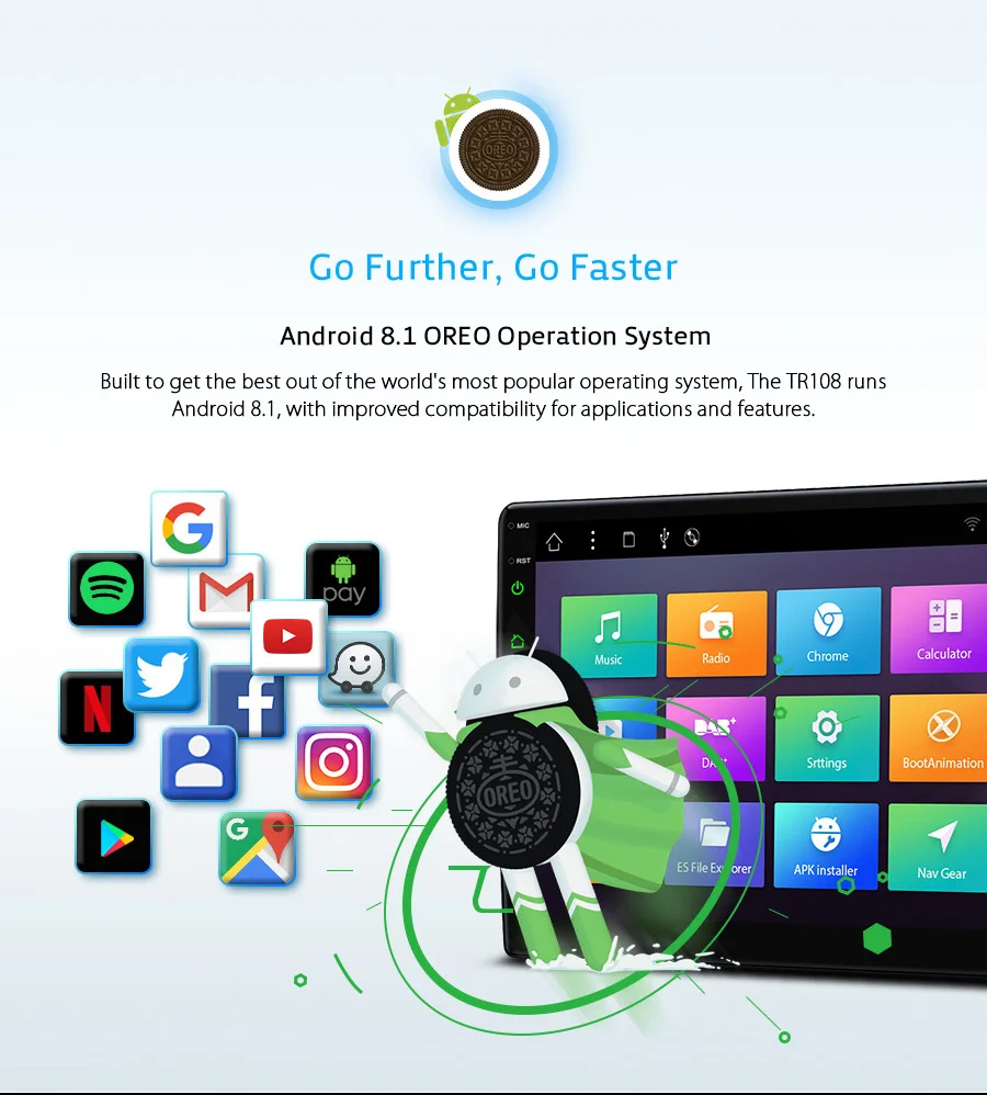 Discount 10.1" Android 8.1 Oreo OS Double Din Car DVD Multimedia Two Din Car Navigation GPS 2 Din Car Radio with 2.5D Curved Screen 6