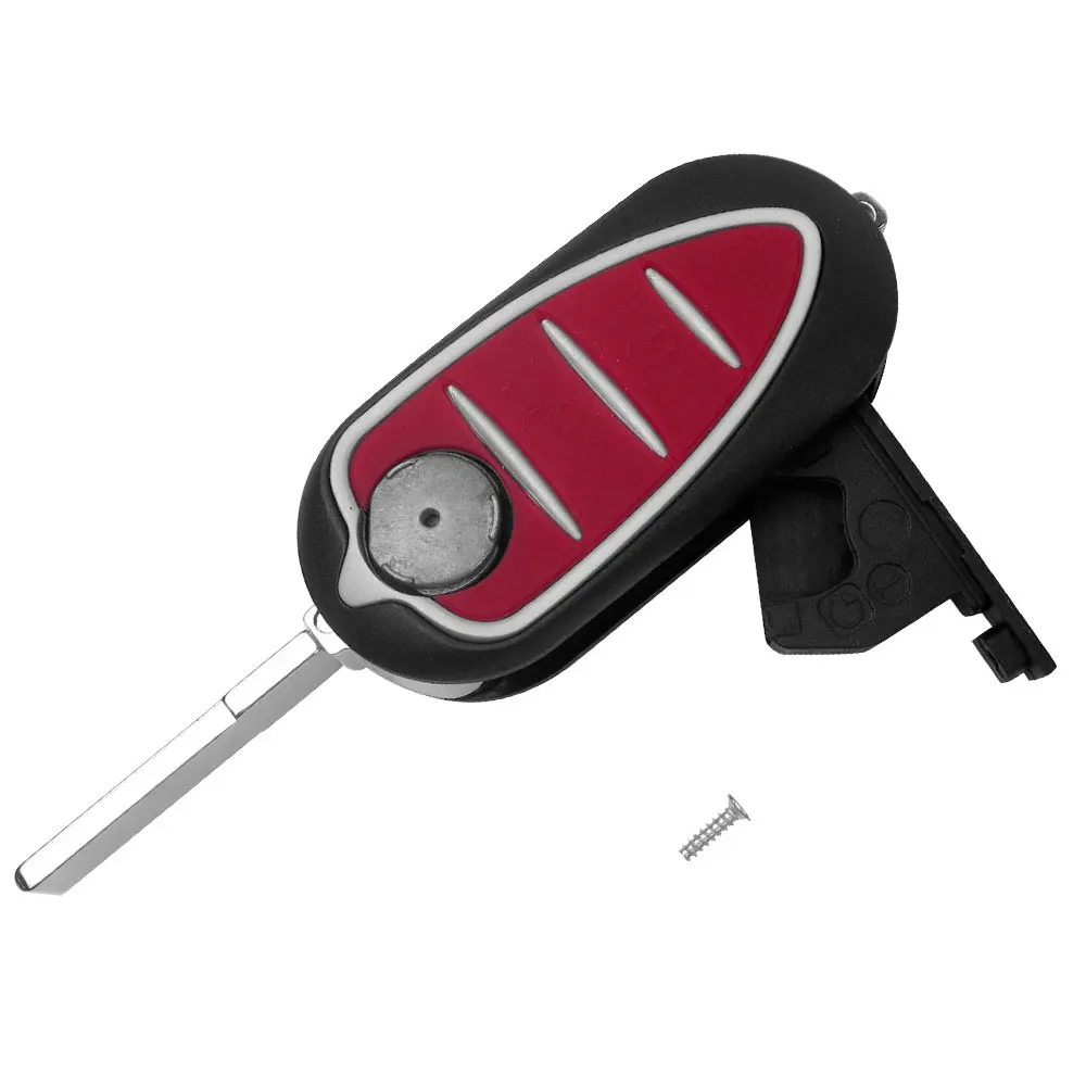 OcioDual CARCASA 3 BOTONES PARA Марка Alfa Romeo Giulietta MITO BRERA REPUESTO LLAVE MANDO ROJA FUNDA GIULETTA FLIP RECAMBIO DE