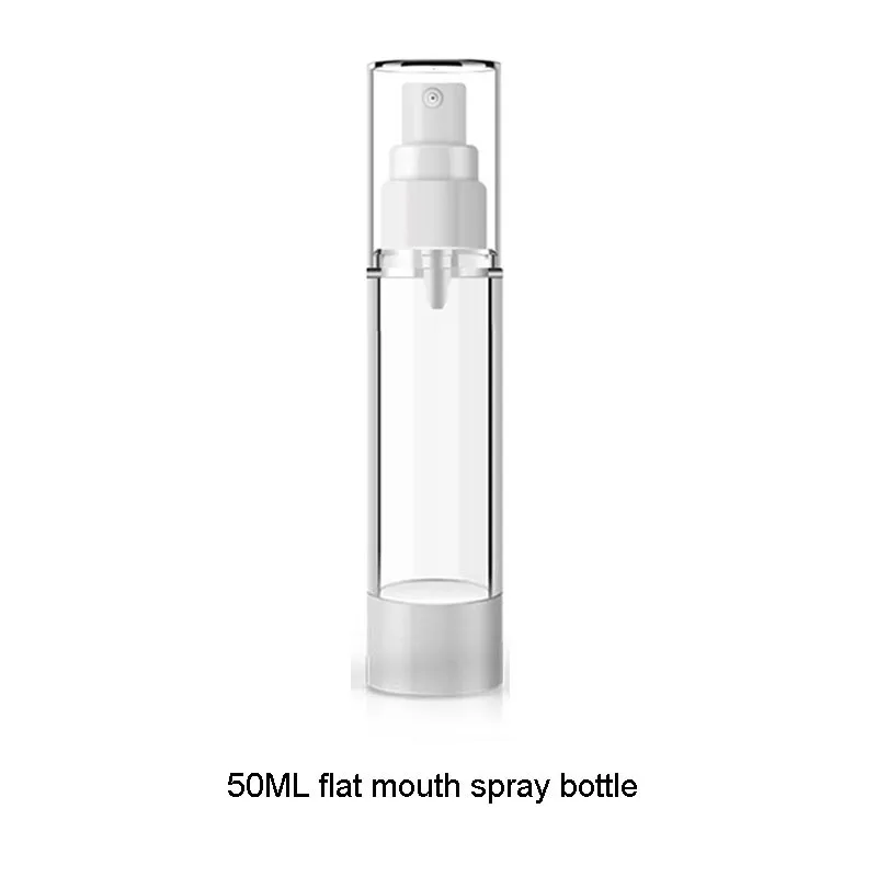 1 шт пластиковая бутылка для путешествий многоразовая бутылка Прозрачный безвоздушный насос для духов Вакуумная бутылка-спрей 15 мл/30 мл/50 мл/80 мл/100 мл - Цвет: flat mouth spray bot