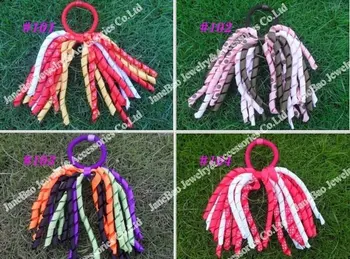 

free shipping 72pcs korker ponytail holders streamer to mix color corker ponys streamer colorful
