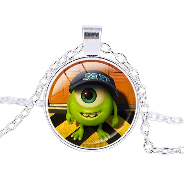 Handmade Mike and Sully pendant Monsters University necklaces silver
