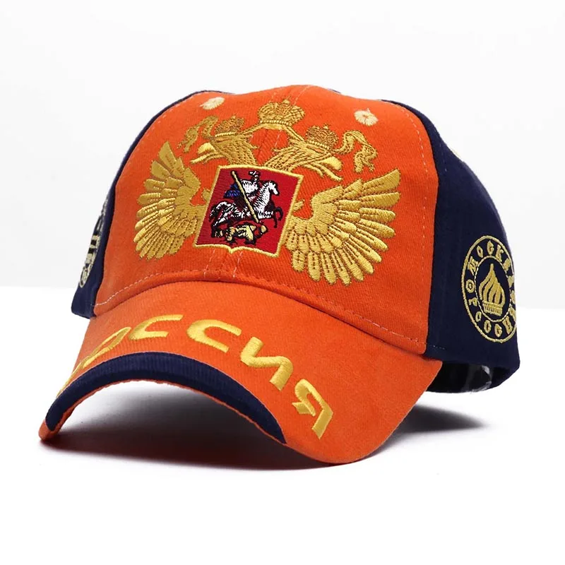 Новая нейтральная хлопковая уличная бейсболка российский знак Вышивка Snapback модная спортивная шапка мужская женская повседневная Кепка Прямая поставка - Цвет: orange
