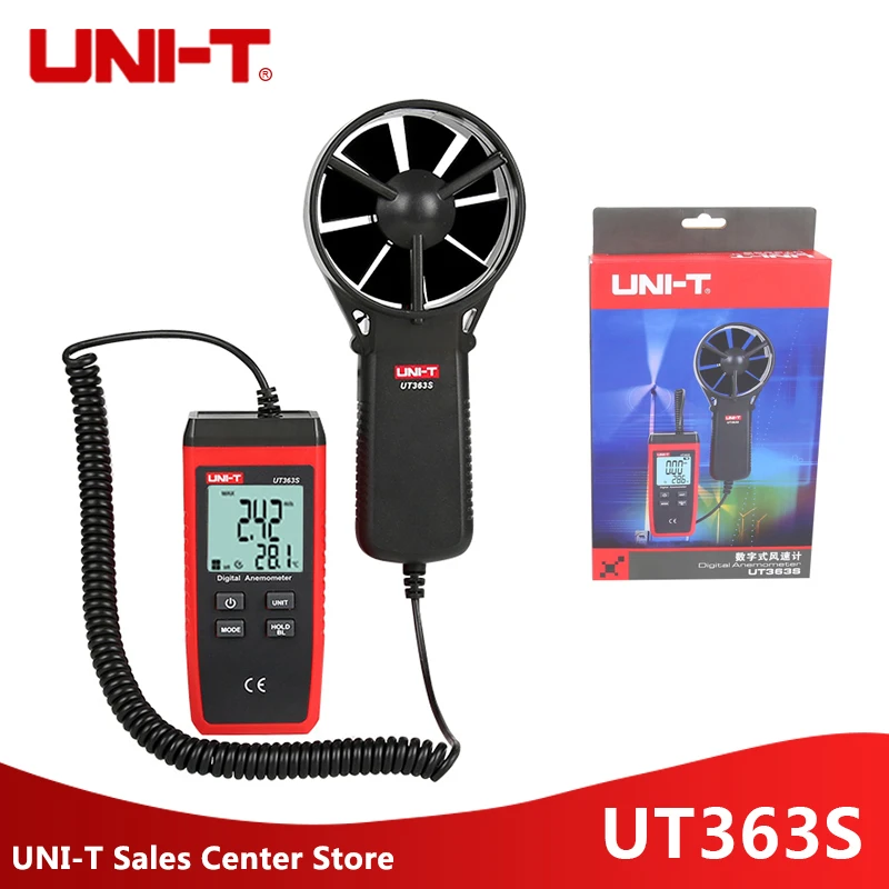 

UNI-T UT363S Digital Anemometer Mini Wind Speed Temperature Tester LCD Display Air Flow Speed MAX/AVG Measurement