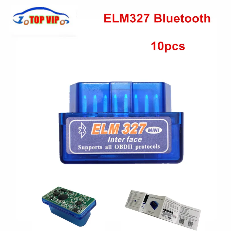 

10pcs Super Mini ELM327 Bluetooth V2.1 / V1.5 OBD2 Car Diagnostic Tool ELM 327 Bluetooth For Android/Symbian For OBDII Protocol